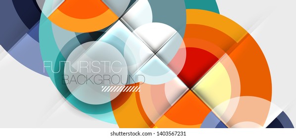 Fondo abstracto de diseño geométrico - círculos, vector