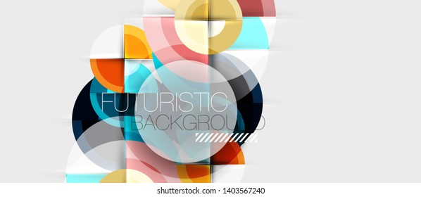 Plano de fundo abstrato de design geométrico - círculos, vetor