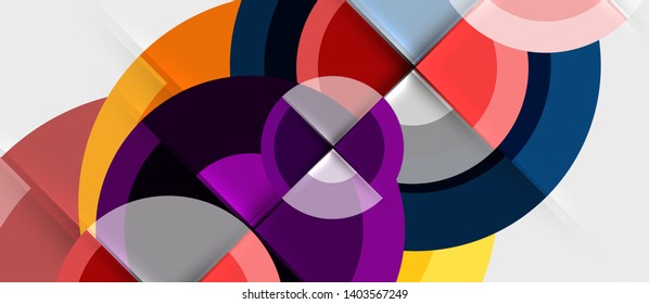 Geometric design abstract background - circles, vector