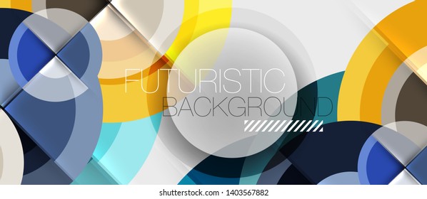 Geometric design abstract background - circles, modern business template