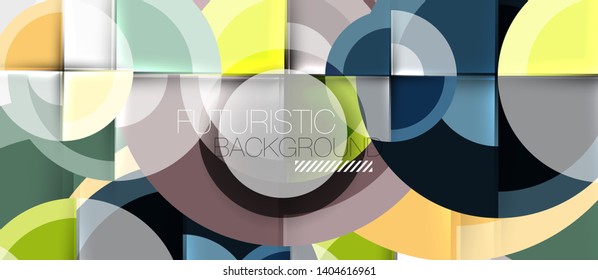 Fondo abstracto de diseño geométrico - círculos, vector