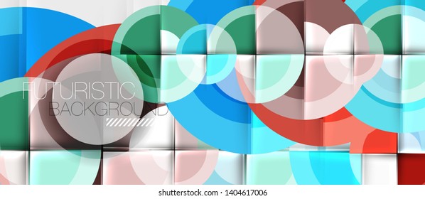 Geometric design abstract background - circles, modern business template