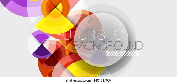 Geometric design abstract background - circles, vector