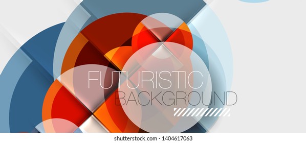 Geometric design abstract background - circles, vector