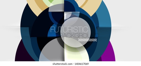 Fondo abstracto de diseño geométrico - círculos, plantilla de negocio moderna