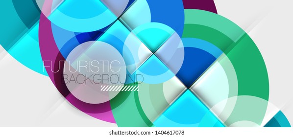 Geometric design abstract background - circles, modern business template