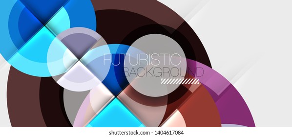 Geometric design abstract background - circles, modern business template
