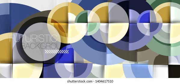 Geometric design abstract background - circles, modern business template