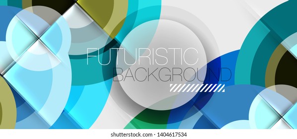 Geometric design abstract background - circles, modern business template