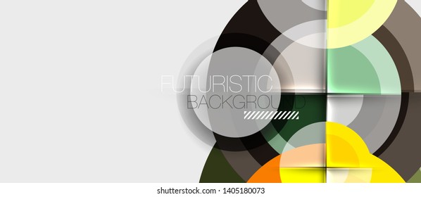 Geometric design abstract background - circles, vector