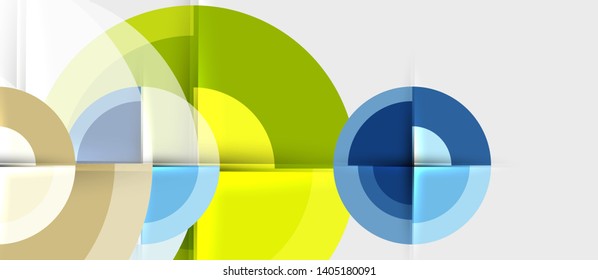 Geometric design abstract background - circles, vector