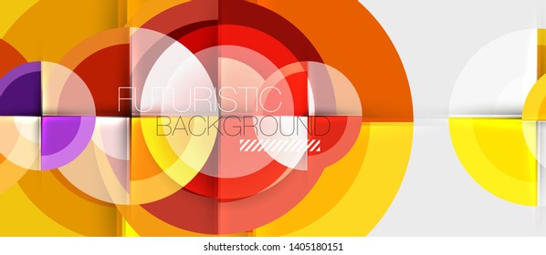 Geometric design abstract background - circles, vector