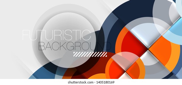 Geometric design abstract background - circles, vector