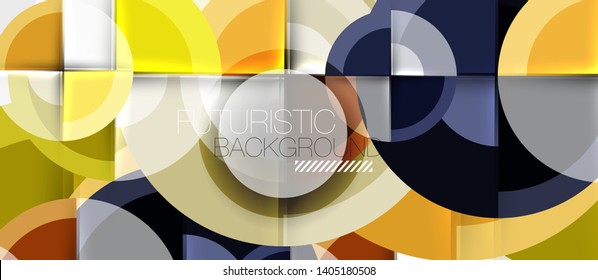 Geometric design abstract background - circles, modern business template