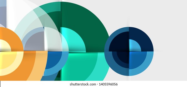 Geometric design abstract background - circles, vector