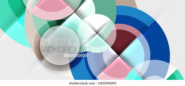 Geometric design abstract background - circles, modern business template