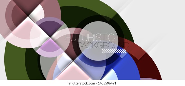 Geometric design abstract background - circles, modern business template
