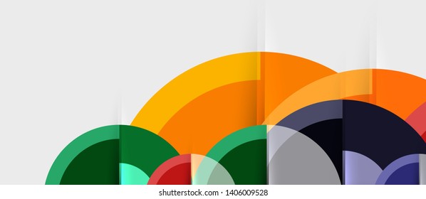 Geometric design abstract background - circles, vector