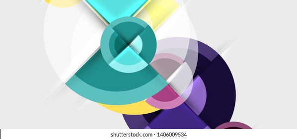 Geometric design abstract background - circles, vector