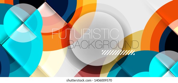 Abstrakter geometrischer Hintergrund - Kreise, Vektorgrafik