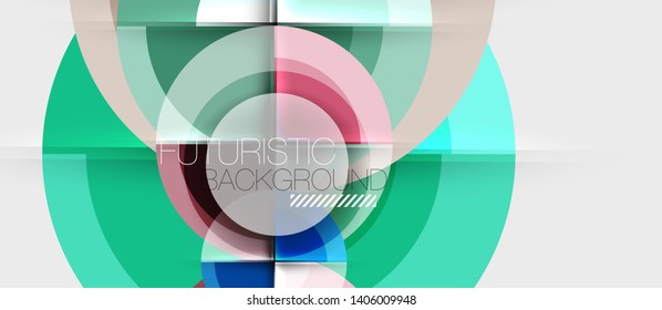 Fondo abstracto de diseño geométrico - círculos, plantilla de negocio moderna