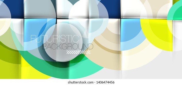Geometric design abstract background - circles, vector