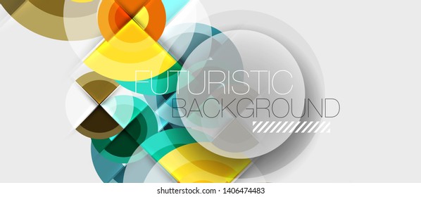 Geometric design abstract background - circles, vector