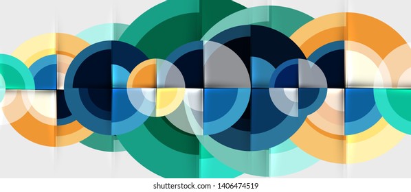 Fondo abstracto de diseño geométrico - círculos, vector