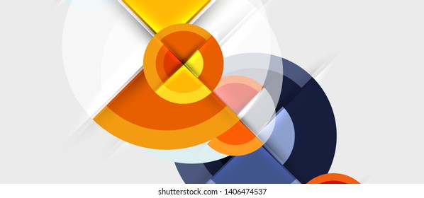 Geometric design abstract background - circles, vector