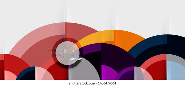 Geometric design abstract background - circles, vector