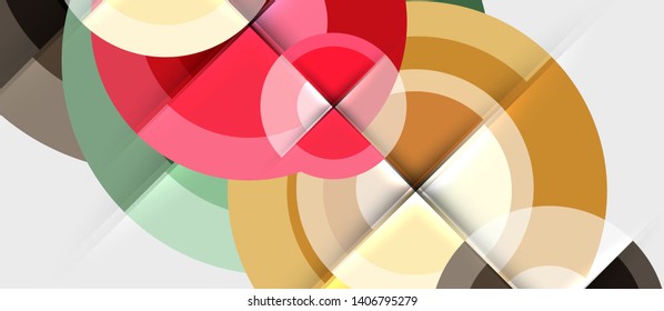 Geometric design abstract background - circles, vector