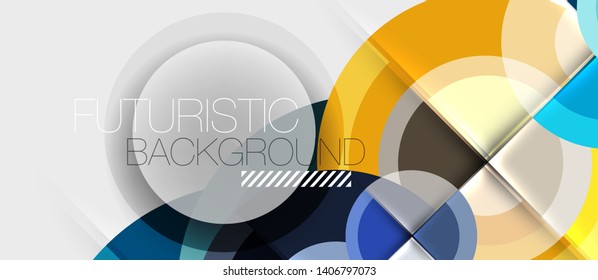 Geometric design abstract background - circles, modern business template
