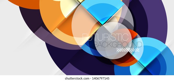 Geometric design abstract background - circles, vector