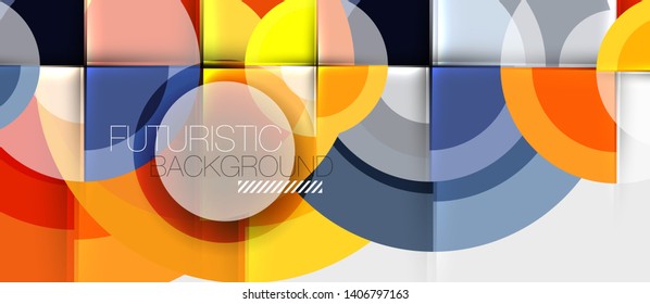 Fondo abstracto de diseño geométrico - círculos, plantilla de negocio moderna