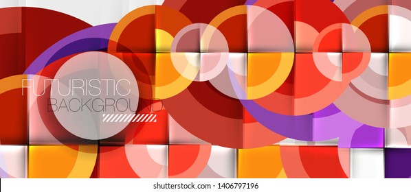 Fondo abstracto de diseño geométrico - círculos, vector