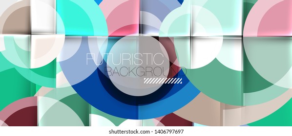Geometric design abstract background - circles, modern business template