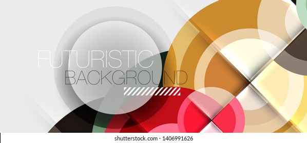 Geometric design abstract background - circles, vector