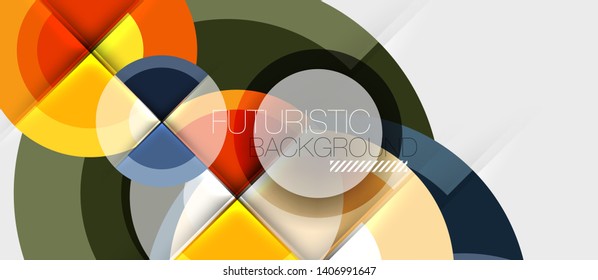 Fondo abstracto de diseño geométrico - círculos, vector
