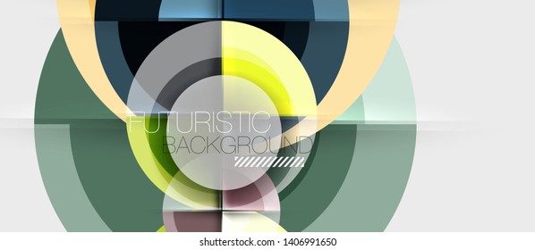 Fondo abstracto de diseño geométrico - círculos, vector