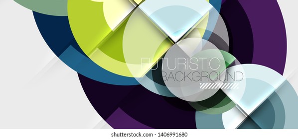 Fondo abstracto de diseño geométrico - círculos, plantilla de negocio moderna