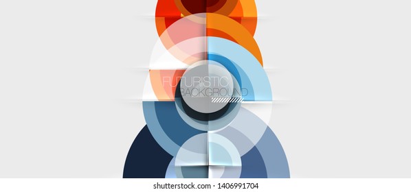 Geometric design abstract background - circles, vector