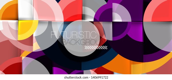 Geometric design abstract background - circles, vector