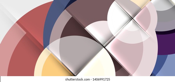 Geometric design abstract background - circles, vector