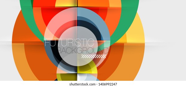 Geometric design abstract background - circles, modern business template