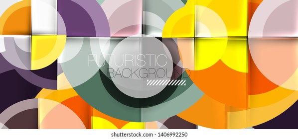 Geometric design abstract background - circles, modern business template