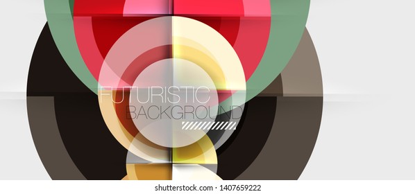 Geometric design abstract background - circles, vector