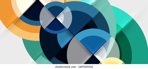Geometric design abstract background - circles, vector