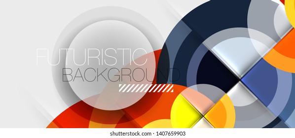Fondo abstracto de diseño geométrico - círculos, plantilla de negocio moderna