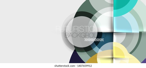 Geometric design abstract background - circles, modern business template