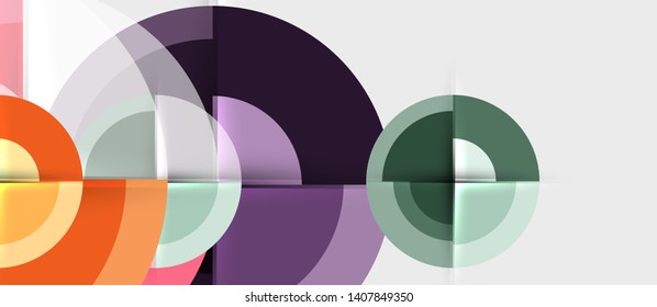 Geometric design abstract background - circles, vector